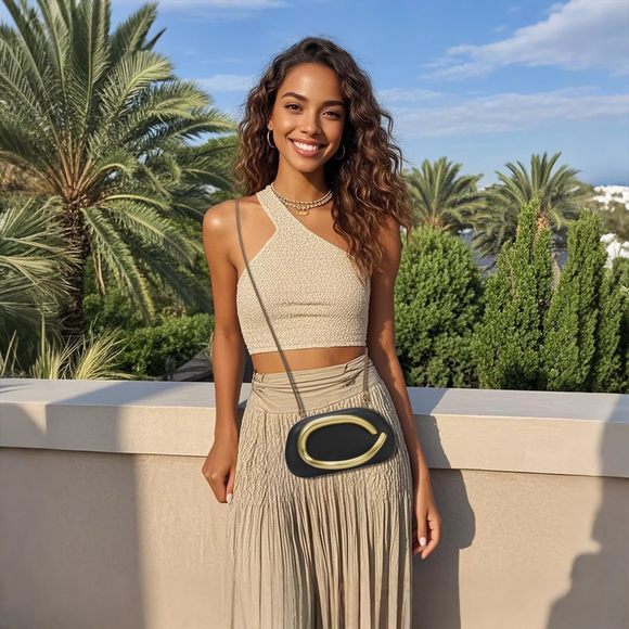 PU Leather Evening Clutch with Chain - Picture 7 of 7